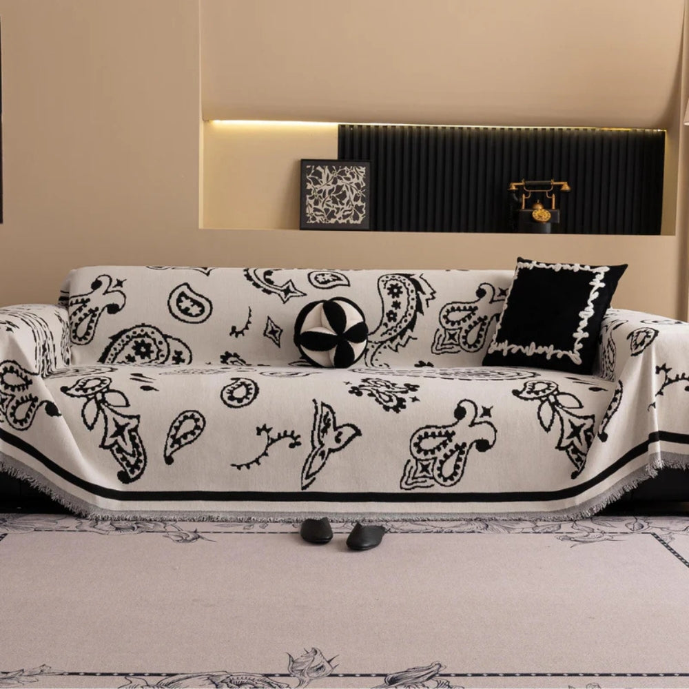 Breeze Sofa Cover - Soft Chenille, Bohemian Design 10