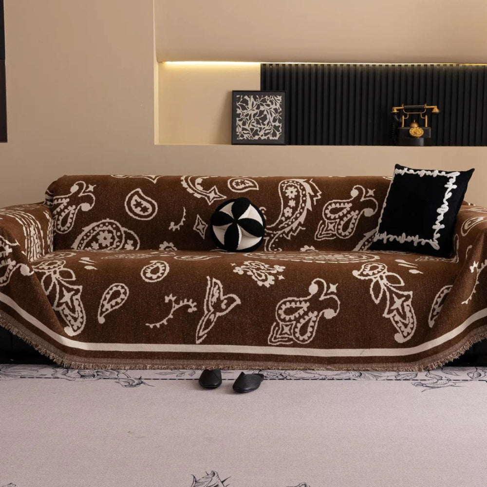 Breeze Sofa Cover - Soft Chenille, Bohemian Design 11