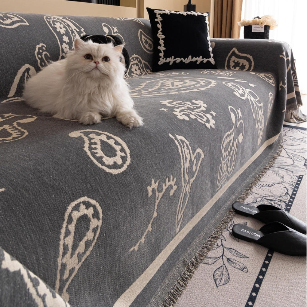 Breeze Sofa Cover - Soft Chenille, Bohemian Design 6