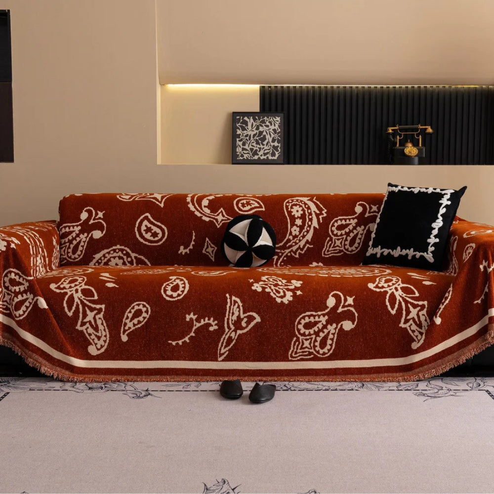 Breeze Sofa Cover - Soft Chenille, Bohemian Design 8