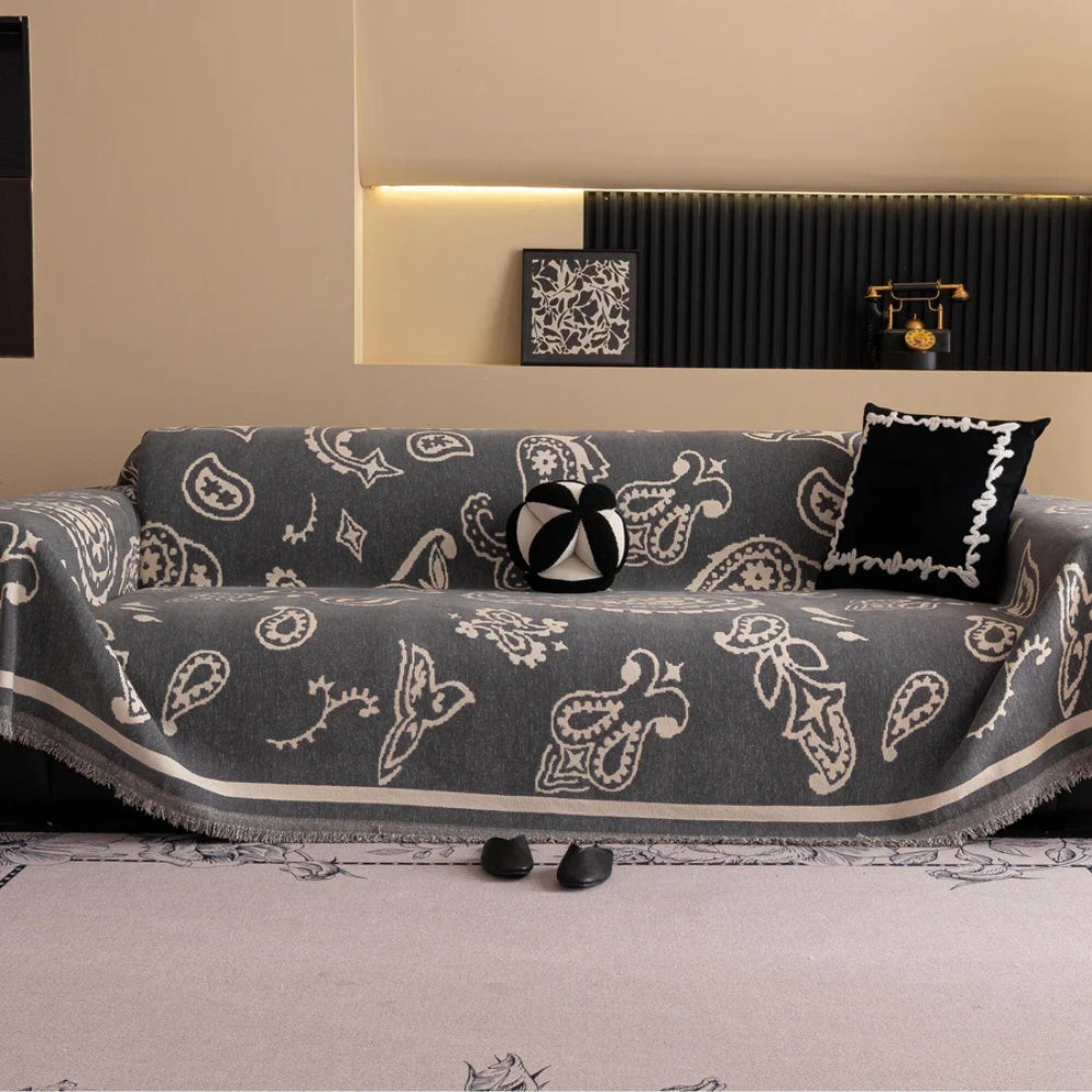 Breeze Sofa Cover - Soft Chenille, Bohemian Design 9