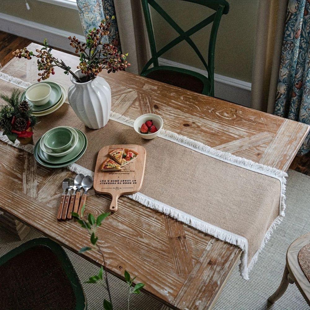 Breeze Table Runner - Natural Jute, Rustic Elegance 7