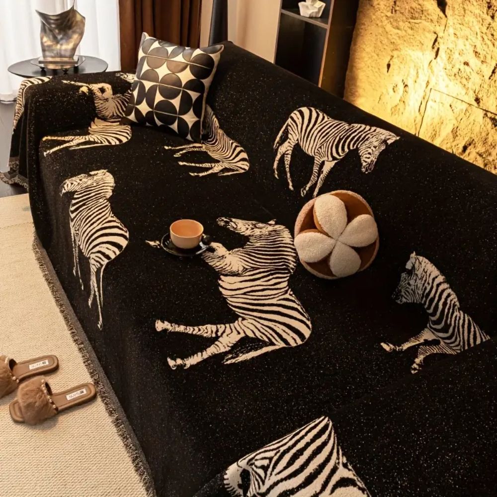 Breeze Zebra Sofa Cover - Soft Microfiber, Stylish Protection 0