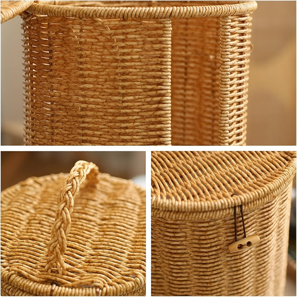 Breezy Toilet Paper Holder Stand - Eco-Friendly Braided Rope, Freestanding Design 1