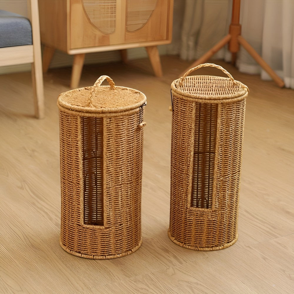 Breezy Toilet Paper Holder Stand - Eco-Friendly Braided Rope, Freestanding Design 2