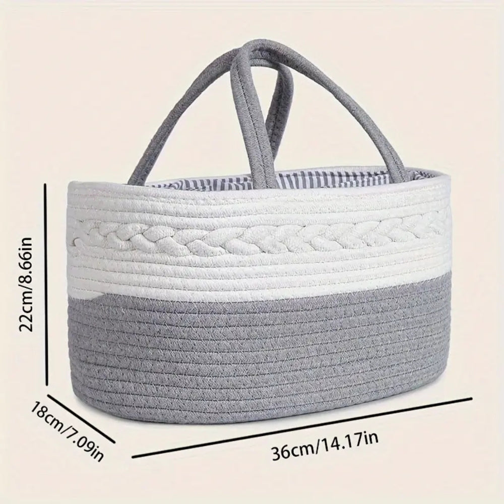 Brenley Baby Organizer - Braided Grey Textile, Portable Storage 2