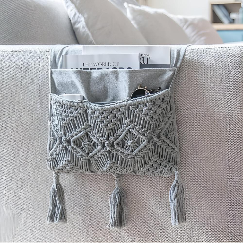 Brenna Bed Side Caddy - Handmade Canvas, Stylish Organizer 1