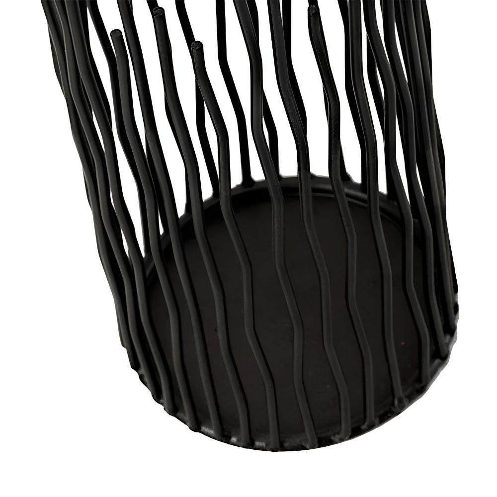 Brennan Candle Holder - Black Iron, Geometric Design 6