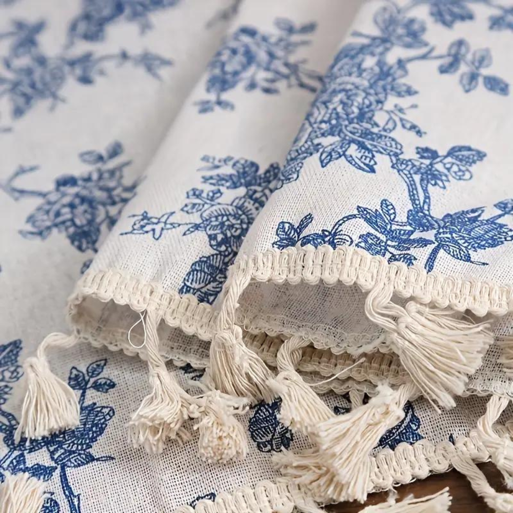 Briar Floral Curtain - Semi-Sheer Polyester, Rustic Charm 3