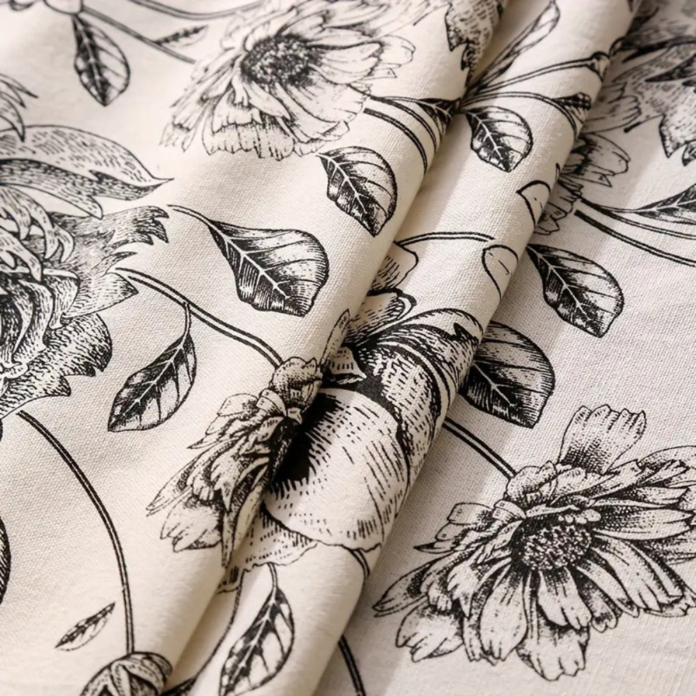 Brielle Custom Tablecloth - Cotton Polyester Blend, Floral Tassels 6