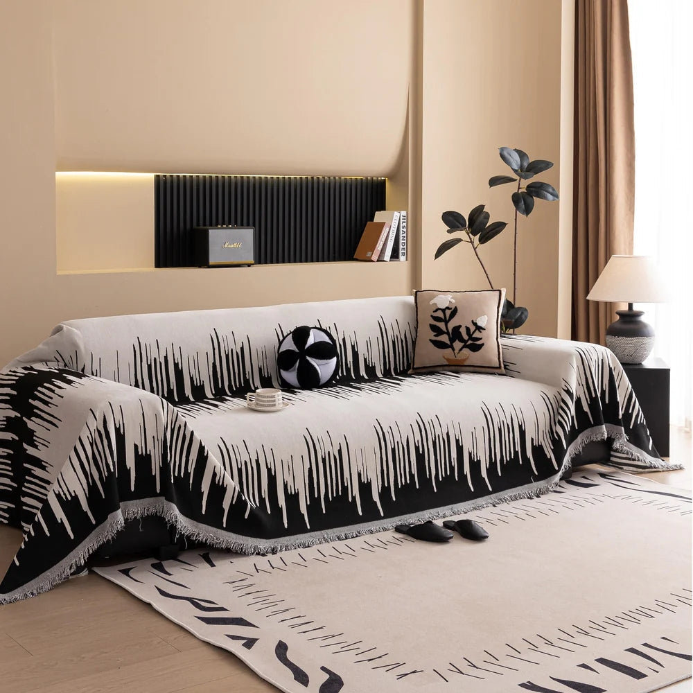 Brio Sofa Cover - Chenille, Modern Brushstroke Design, Pet-Friendly 0