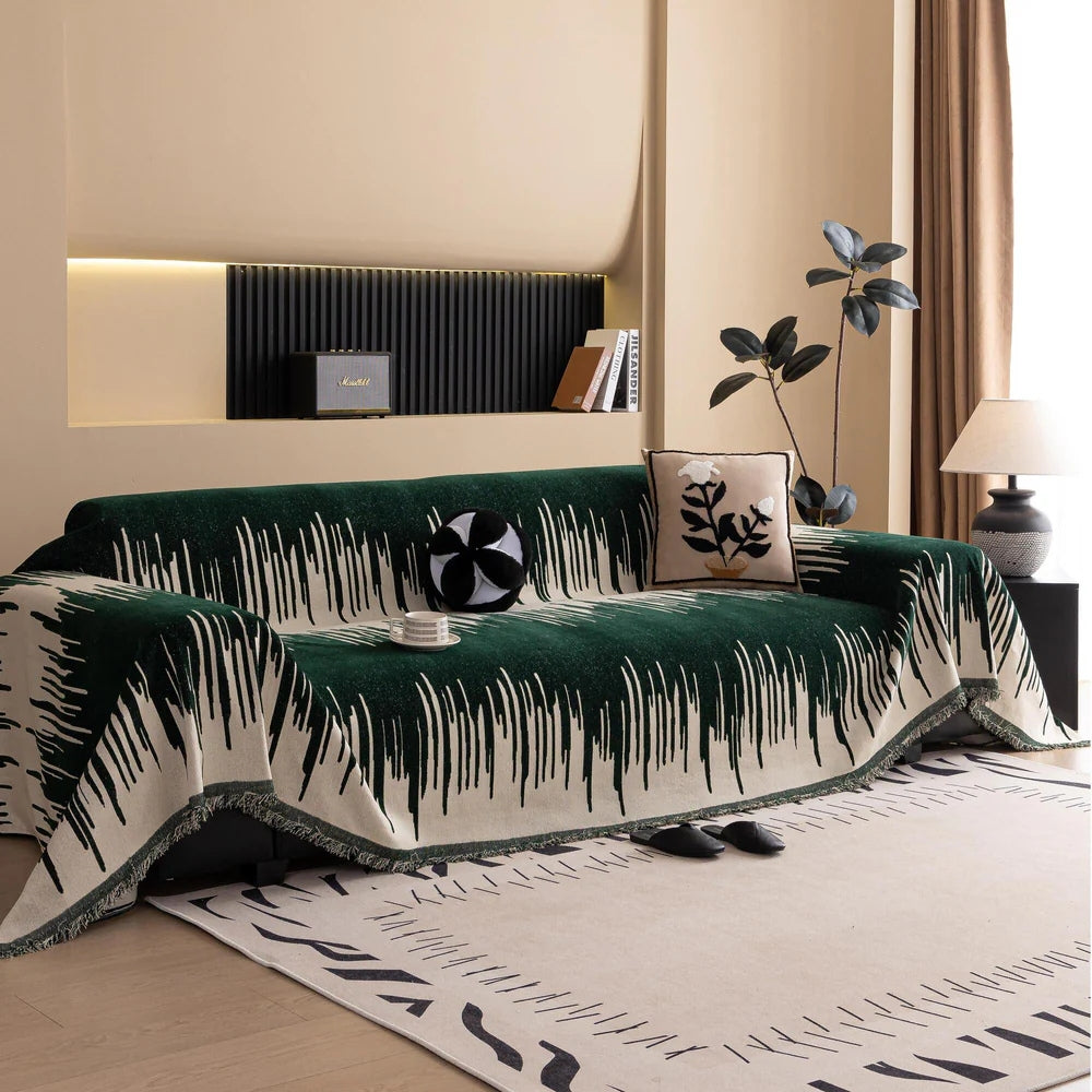 Brio Sofa Cover - Chenille, Modern Brushstroke Design, Pet-Friendly 2