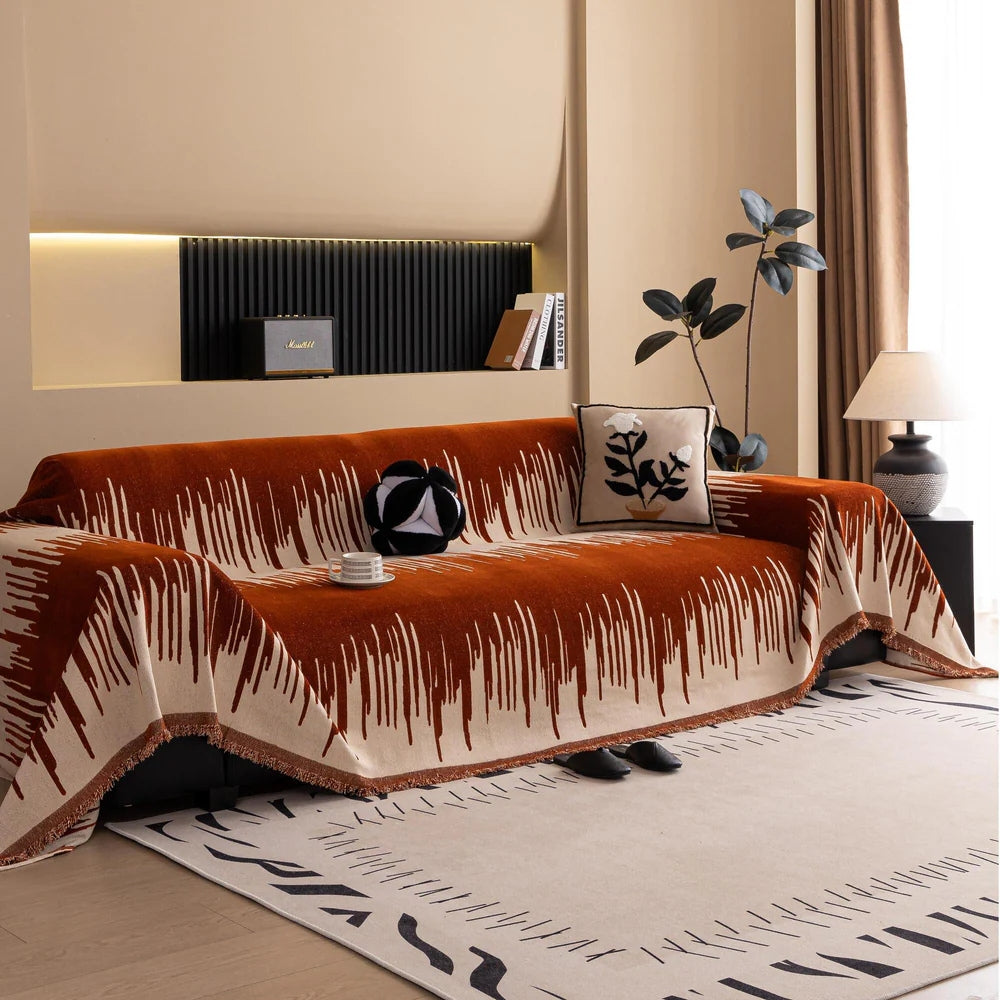 Brio Sofa Cover - Chenille, Modern Brushstroke Design, Pet-Friendly 3