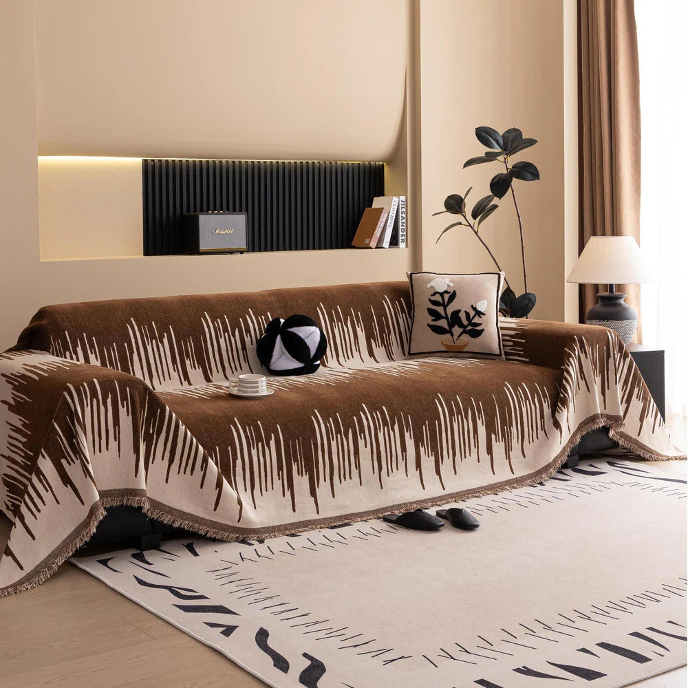 Brio Sofa Cover - Chenille, Modern Brushstroke Design, Pet-Friendly 5