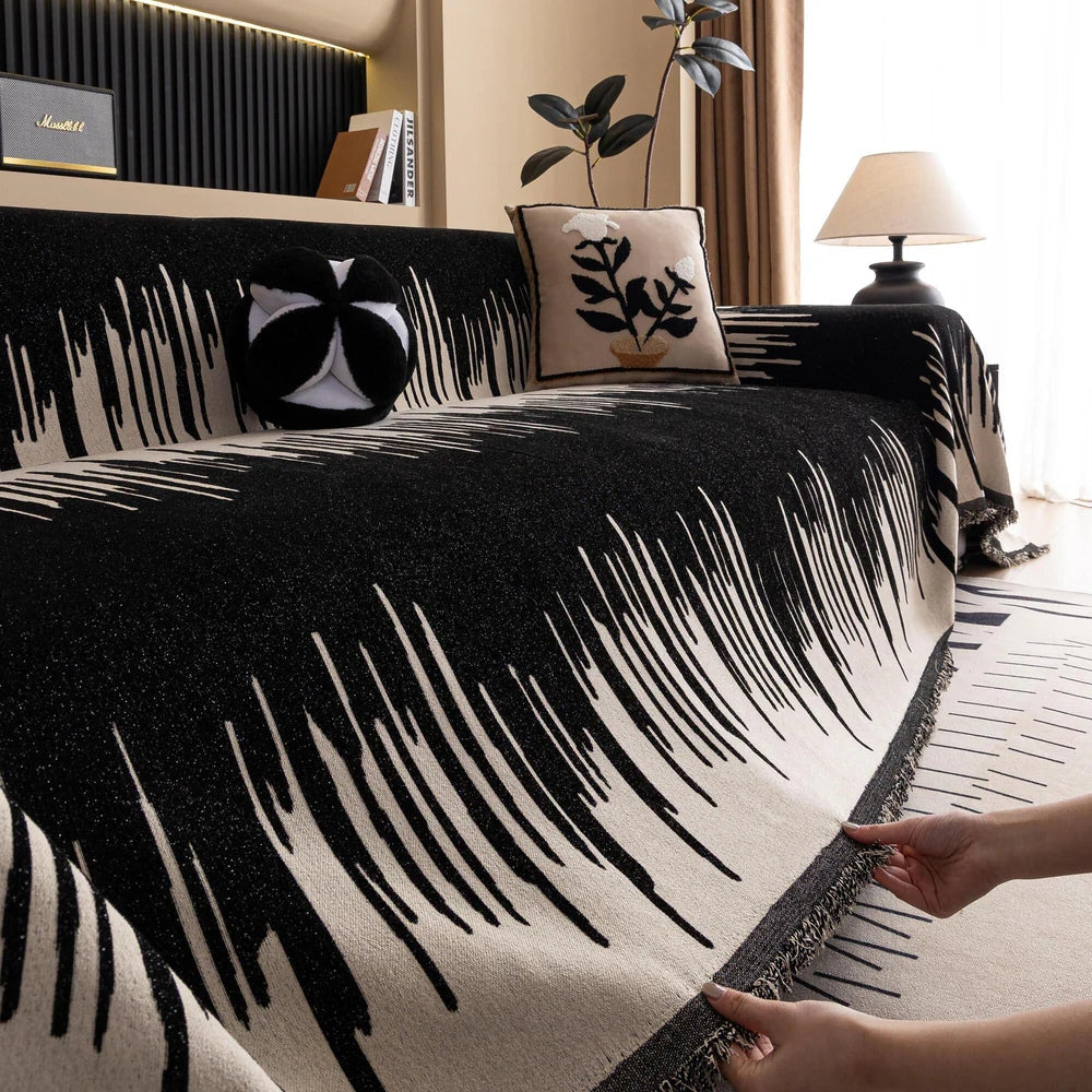 Brio Sofa Cover - Chenille, Modern Brushstroke Design, Pet-Friendly 6