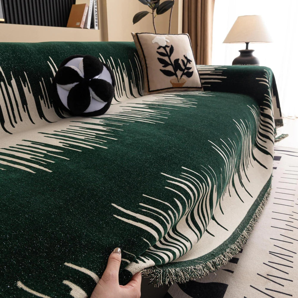 Brio Sofa Cover - Chenille, Modern Brushstroke Design, Pet-Friendly 8