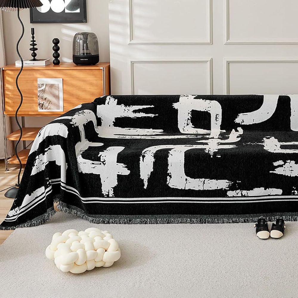 Bristle Art Sofa Cover - Premium Chenille, Reversible Design for Couch Protection 4