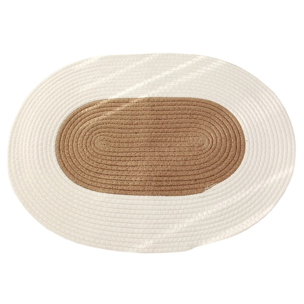 Brynley Area Rug - Washable Braided Hemp, Boho Oval Design 8