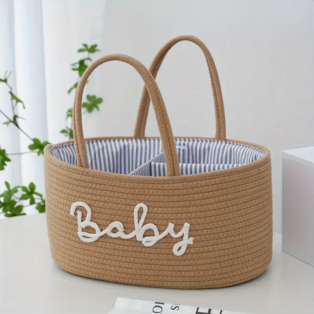 Caden Baby Caddy Organizer - Cotton Rope, Portable Design 0