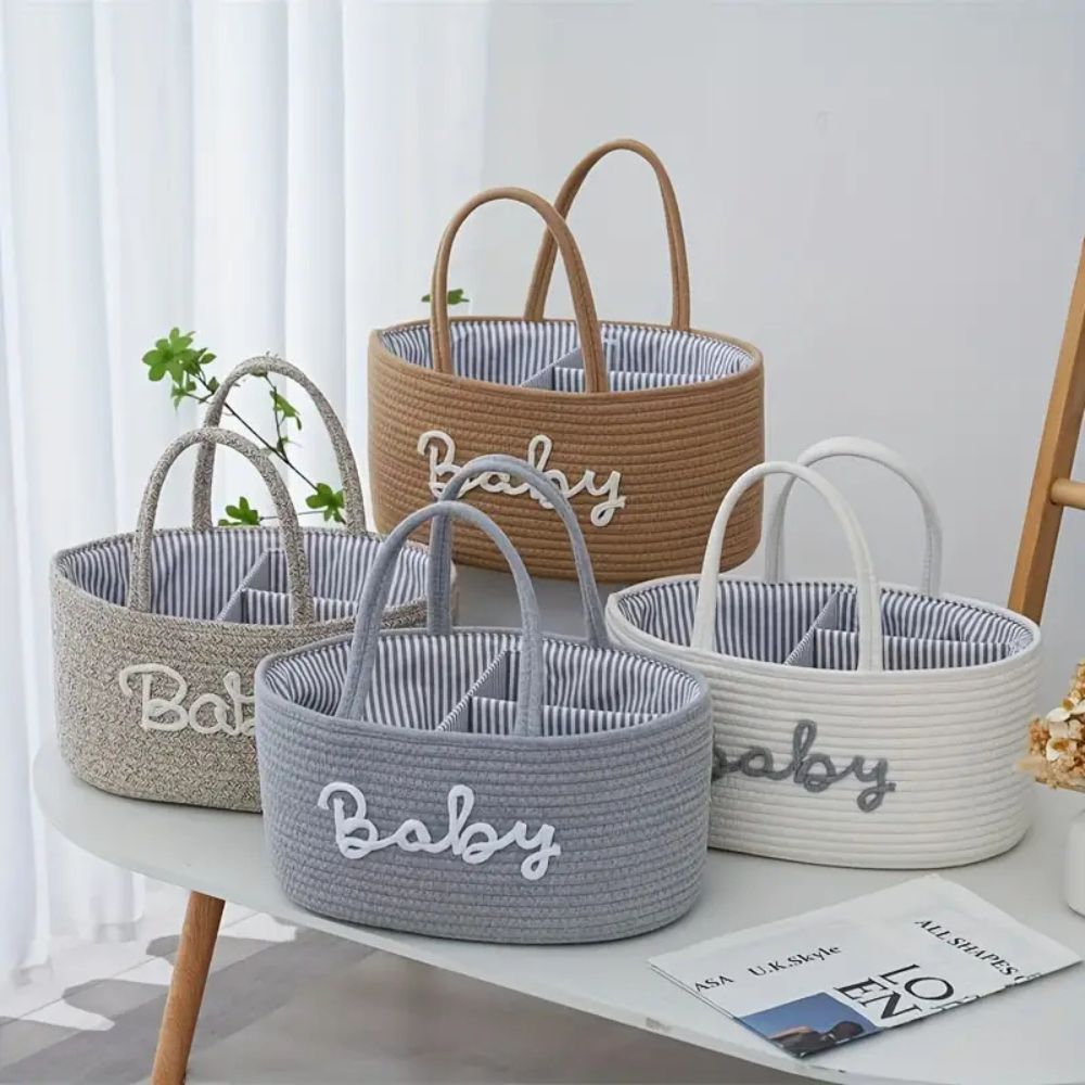 Caden Baby Caddy Organizer - Cotton Rope, Portable Design 1