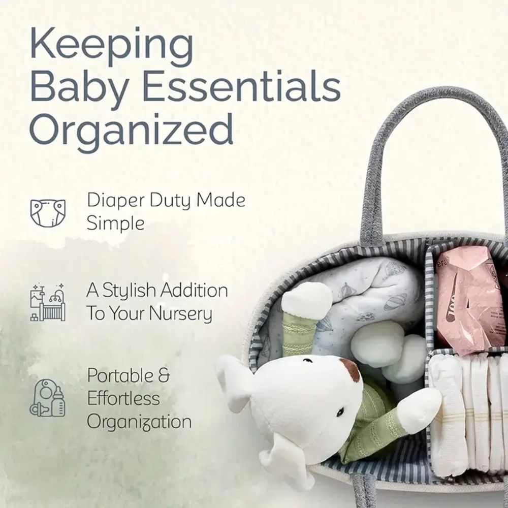 Caden Baby Caddy Organizer - Cotton Rope, Portable Design 6