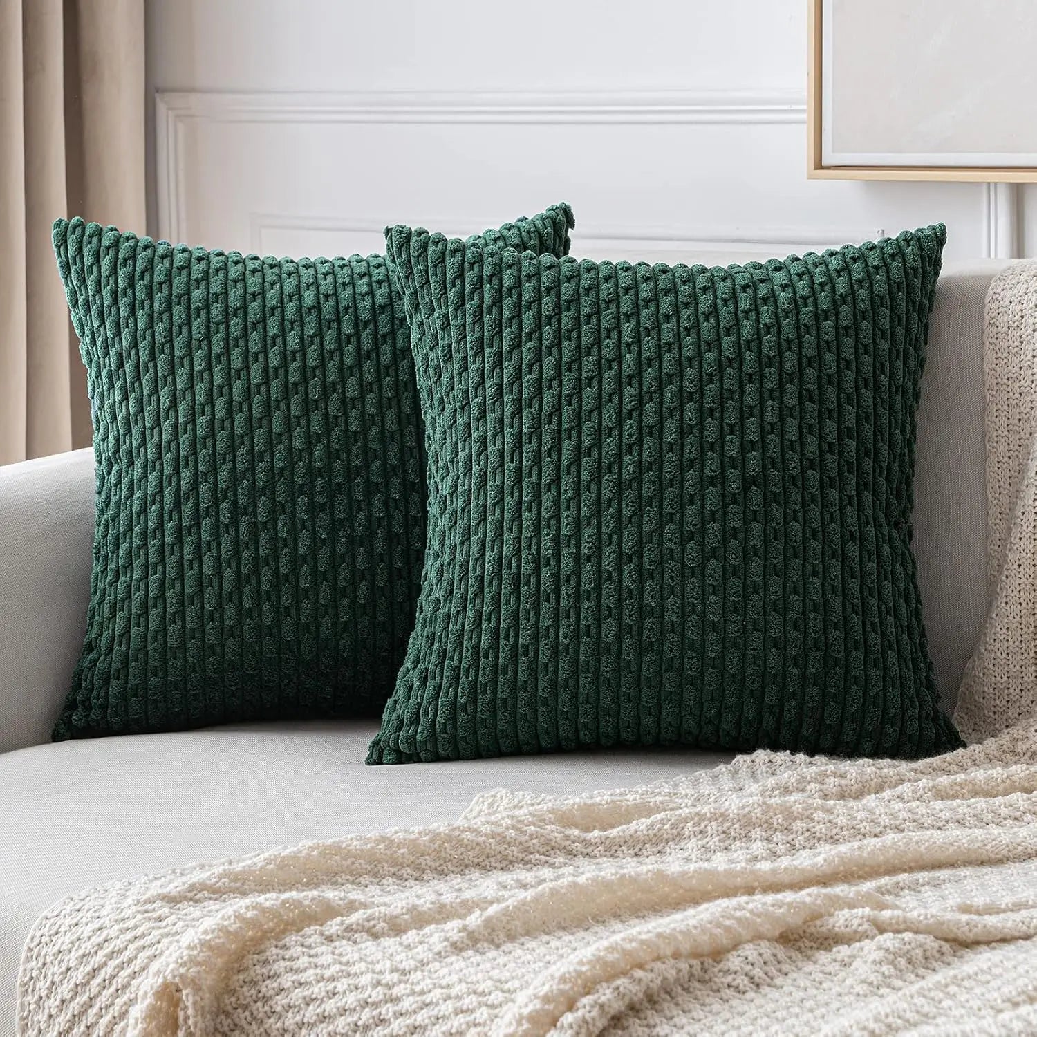 Caden Cushion Cover - Soft Corduroy, Boho Stripe Design for Sofa and Couch 6
