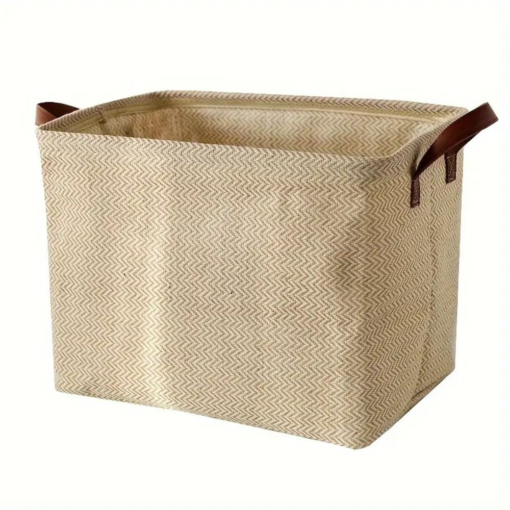 Caden Foldable Storage Box - Durable Cloth, Rustic Jute Weave, Versatile Toy Organizer 11