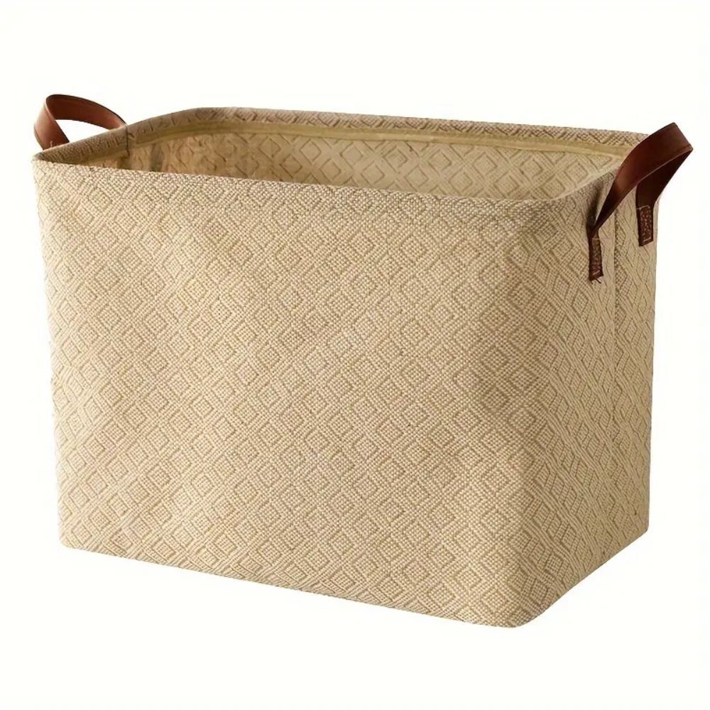 Caden Foldable Storage Box - Durable Cloth, Rustic Jute Weave, Versatile Toy Organizer 12