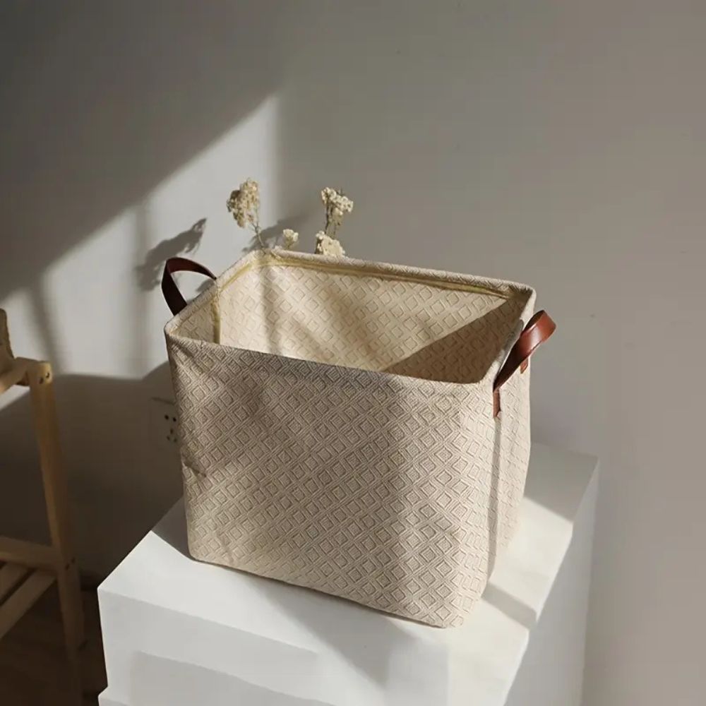 Caden Foldable Storage Box - Durable Cloth, Rustic Jute Weave, Versatile Toy Organizer 6