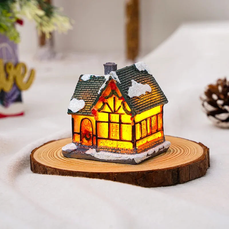 Caldara Christmas Village Set - Hand-Painted Houses with LED Lighting 3