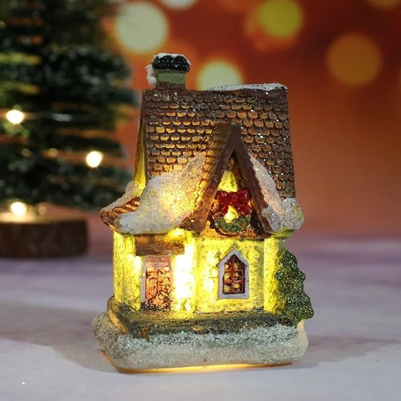 Caldara Christmas Village Set - Hand-Painted Houses with LED Lighting 5