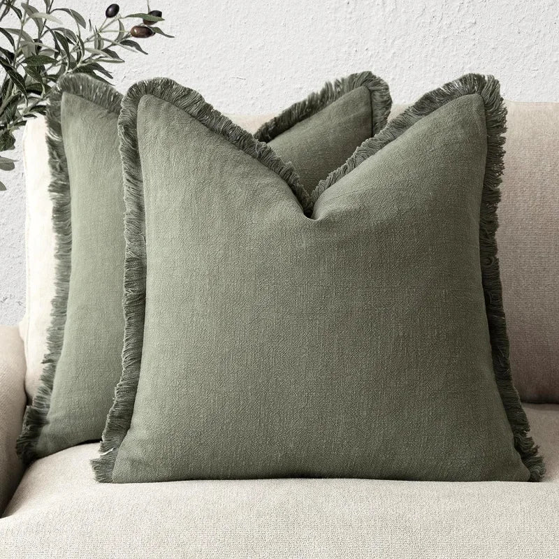 Calden Pillowcases Set - Cotton-Linen Blend, Soft Durable Fabric 0