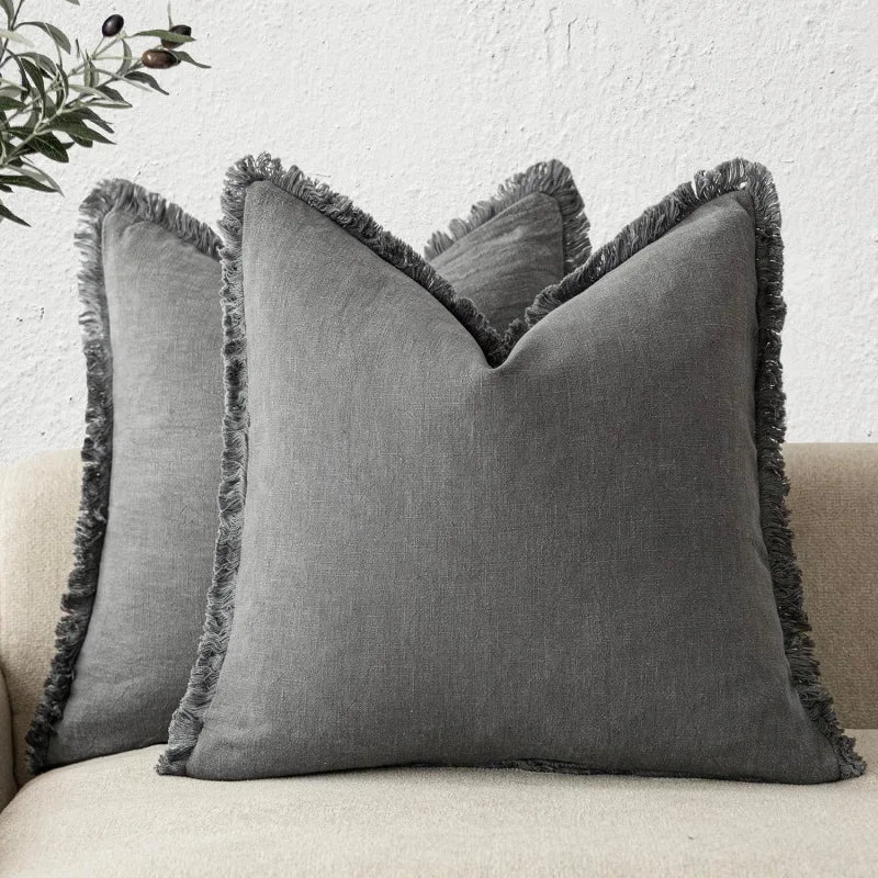 Calden Pillowcases Set - Cotton-Linen Blend, Soft Durable Fabric 10
