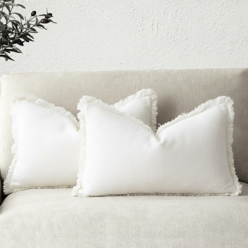 Calden Pillowcases Set - Cotton-Linen Blend, Soft Durable Fabric 12