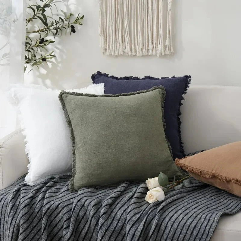 Calden Pillowcases Set - Cotton-Linen Blend, Soft Durable Fabric 3