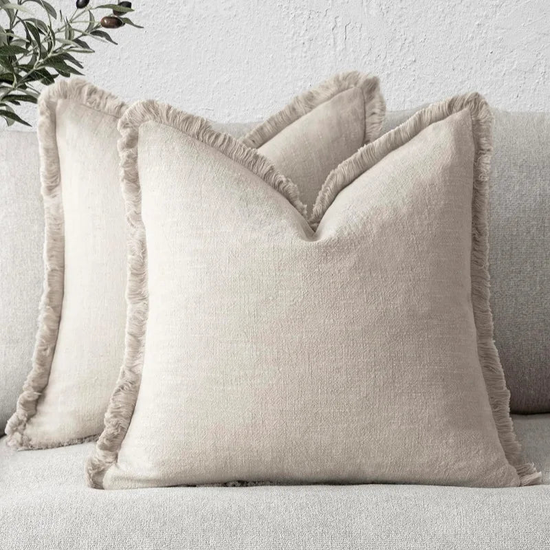 Calden Pillowcases Set - Cotton-Linen Blend, Soft Durable Fabric 6