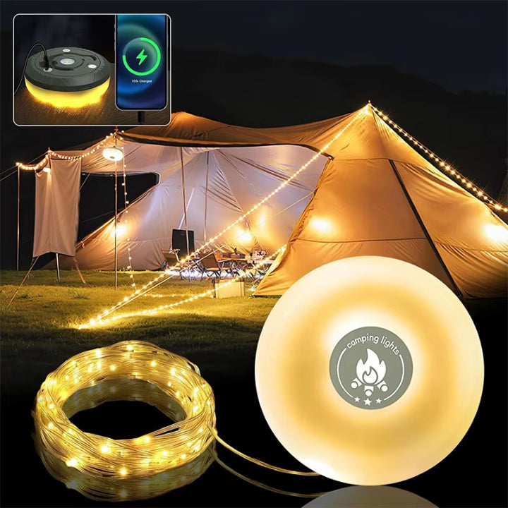 Calyra Camping Lantern - 4-in-1 LED, Rechargeable with RGB Fairy Lights 3