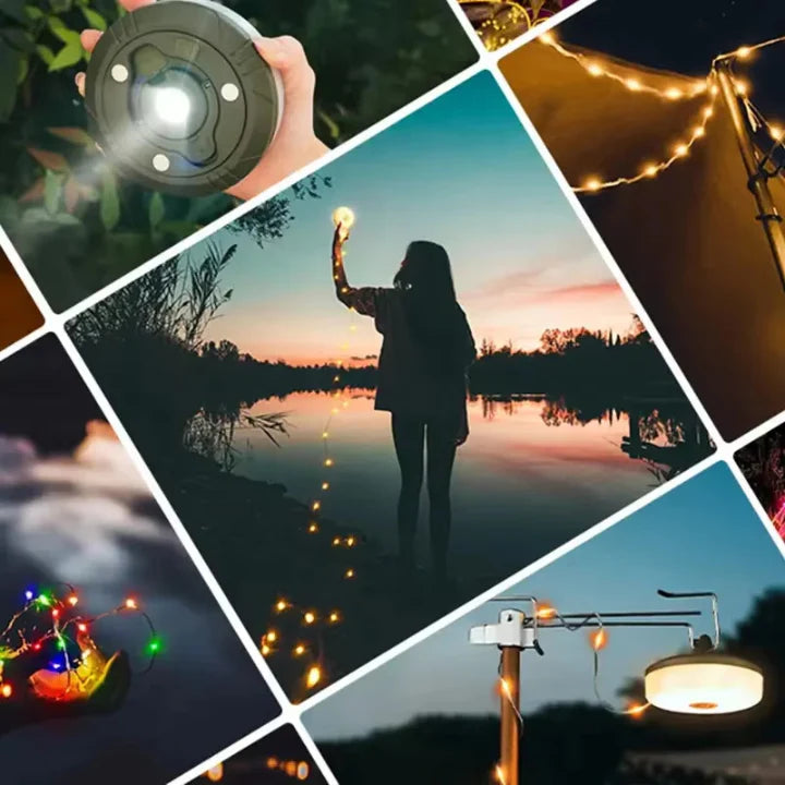 Calyra Camping Lantern - 4-in-1 LED, Rechargeable with RGB Fairy Lights 7