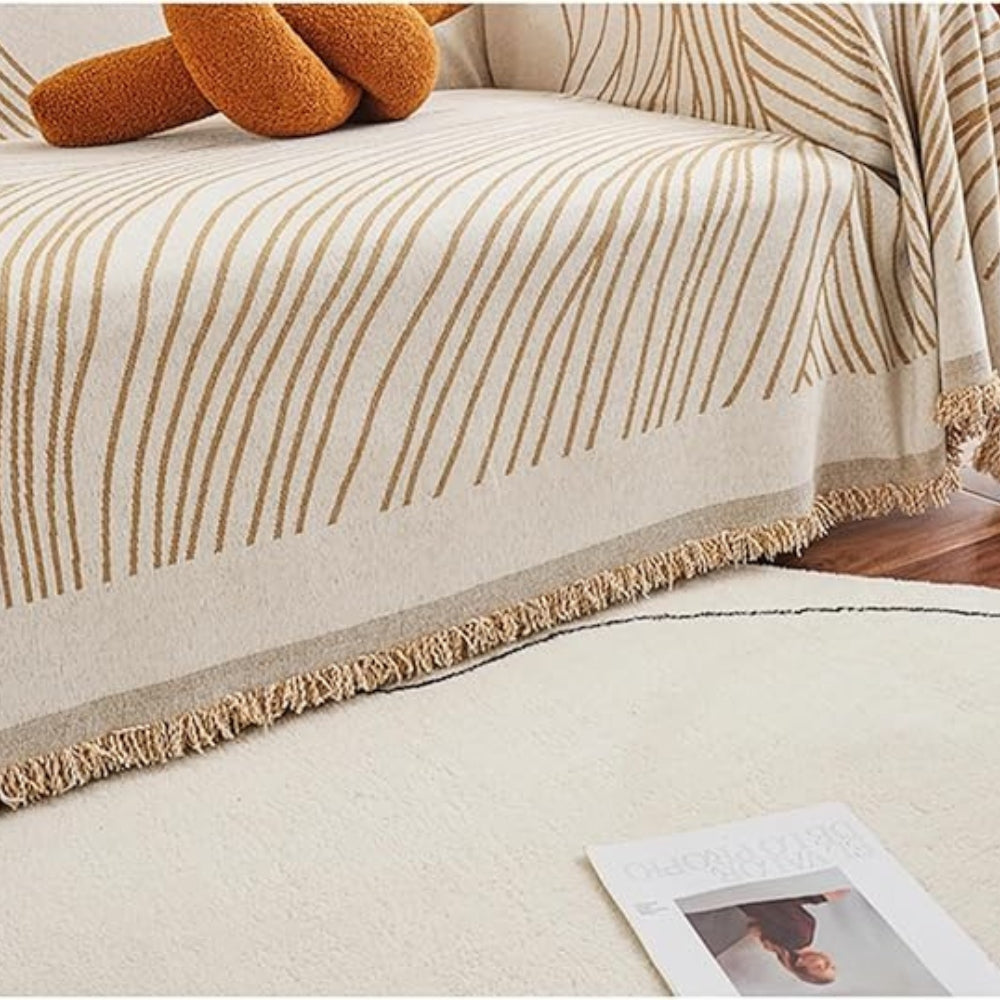 Calyx Sofa Cover - Soft Chenille, Wave Pattern 6