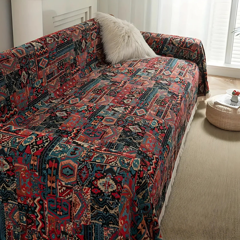 Cascadia Sofa Cover - Geometric Chenille, Vintage Charm 3