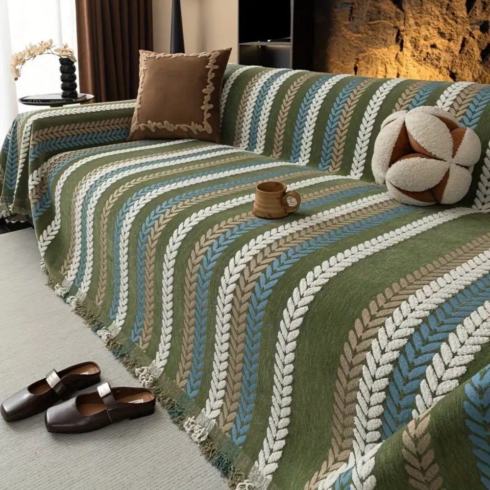 Cascadia Sofa Cover - Soft Chenille, Stylish Stripes, Pet-Friendly 3