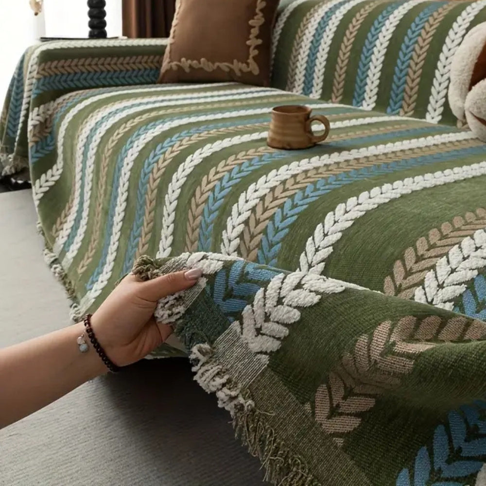 Cascadia Sofa Cover - Soft Chenille, Stylish Stripes, Pet-Friendly 4