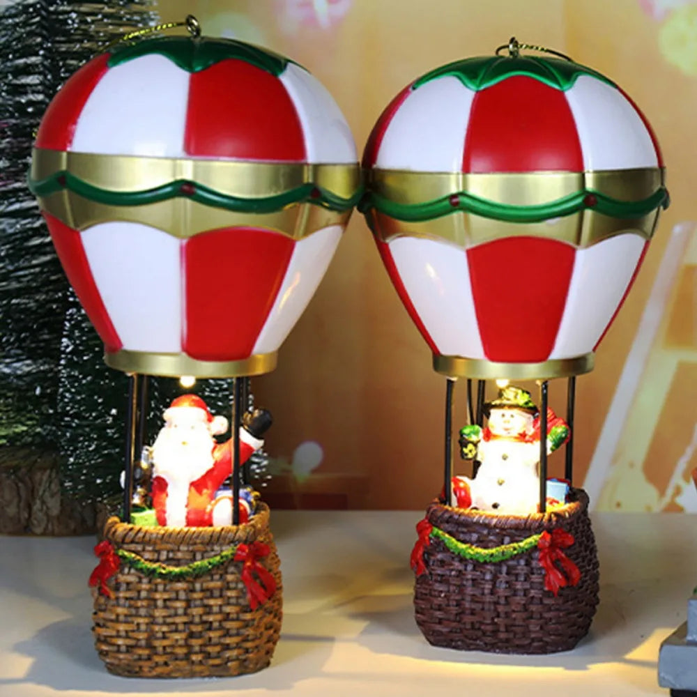 Celestia Hot Air Balloon Ornament - Resin, LED Battery Powered Christmas Decoration 1