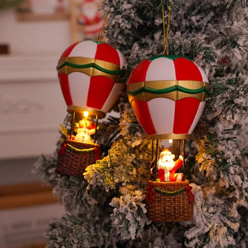 Celestia Hot Air Balloon Ornament - Resin, LED Battery Powered Christmas Decoration 2