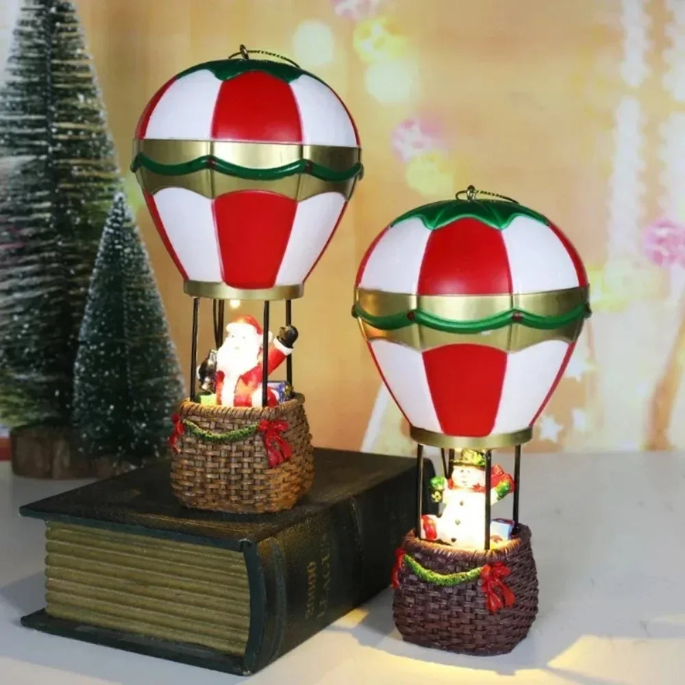 Celestia Hot Air Balloon Ornament - Resin, LED Battery Powered Christmas Decoration 3