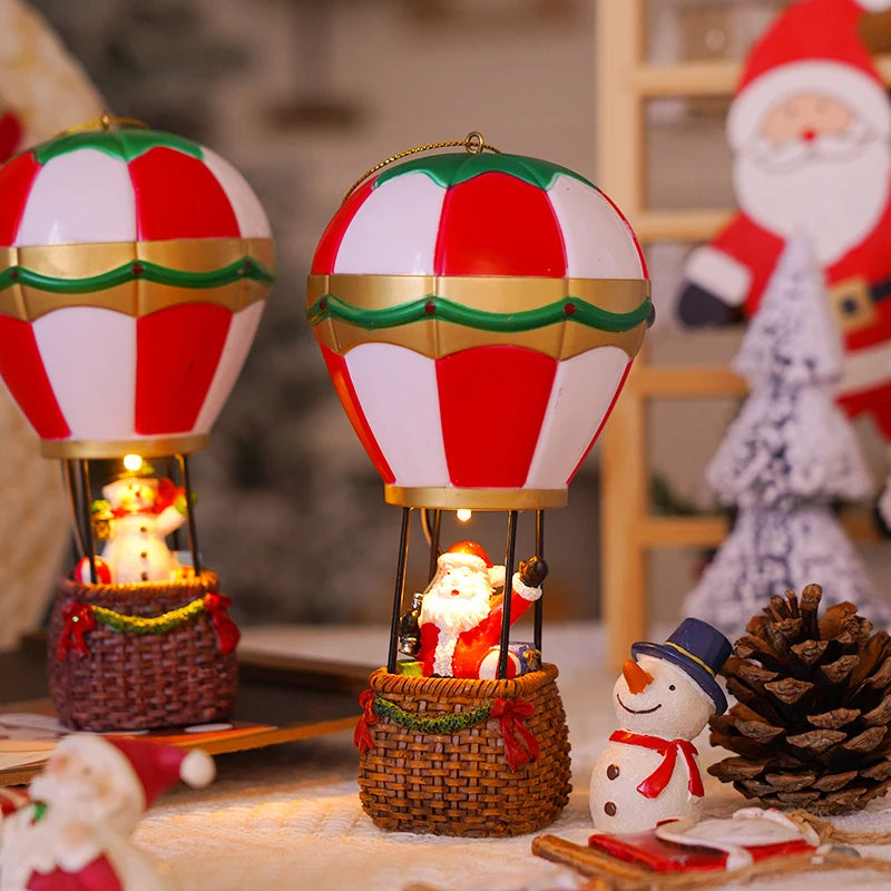 Celestia Hot Air Balloon Ornament - Resin, LED Battery Powered Christmas Decoration 4