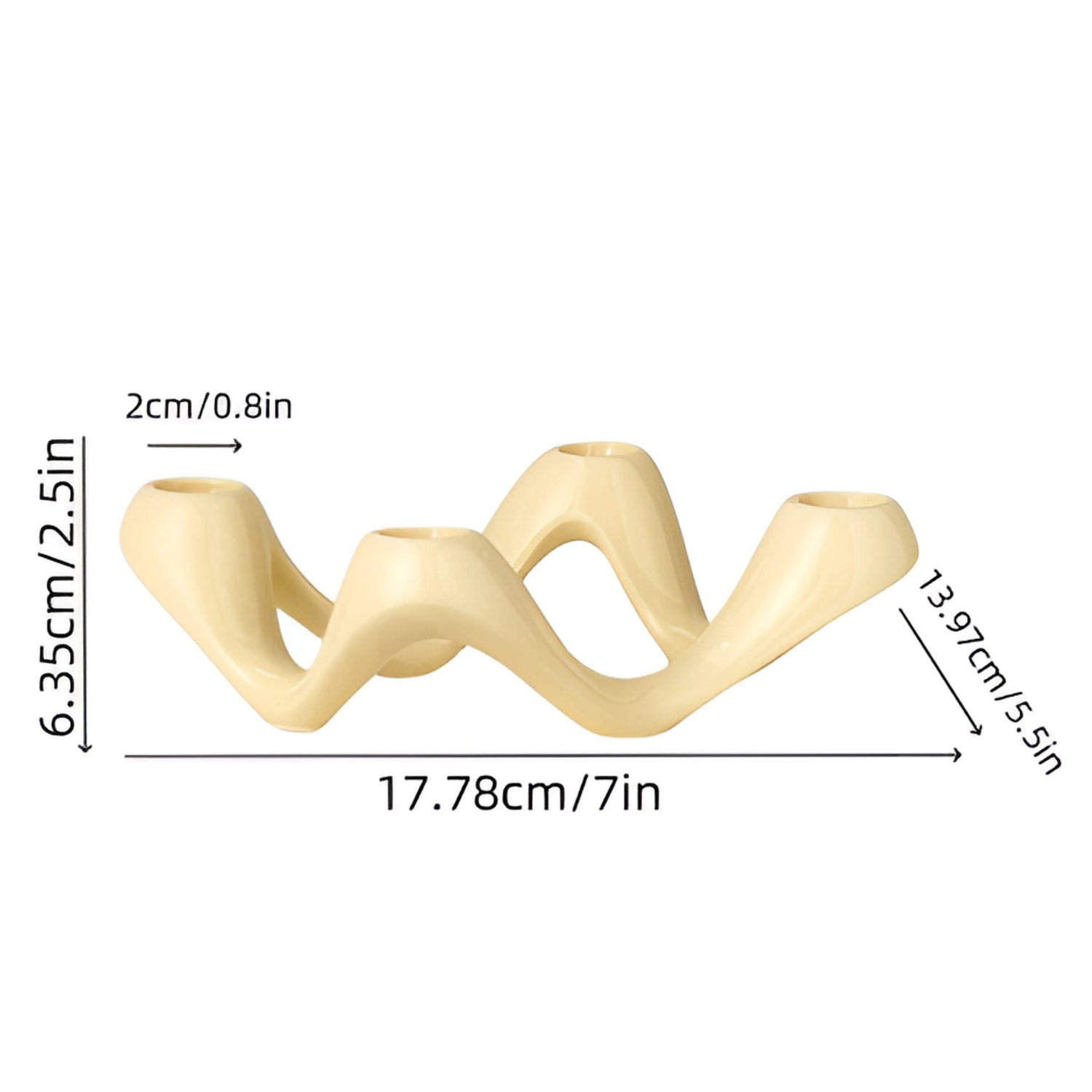 Celestia Ripple Candle Holder - Ceramic Sculptural Design, Modern Accent 6