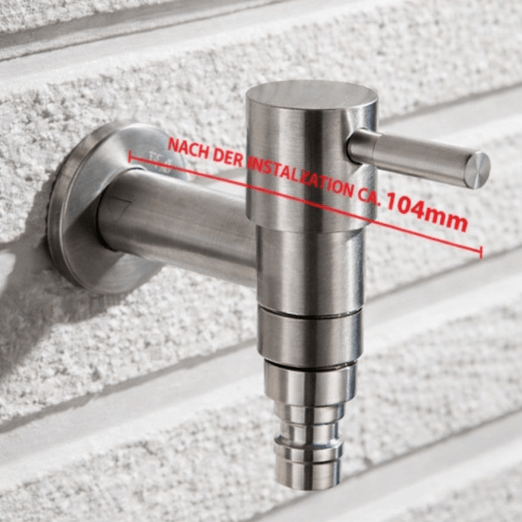 SteelFlow Pro – Dual Outlet Wall Faucet – Outdoor Stainless Steel Tap