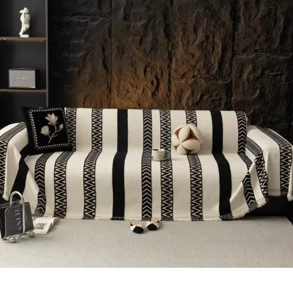 Chera Sofa Cover - Chenille, Chevron Pattern, Anti-Slip Slipcover 3