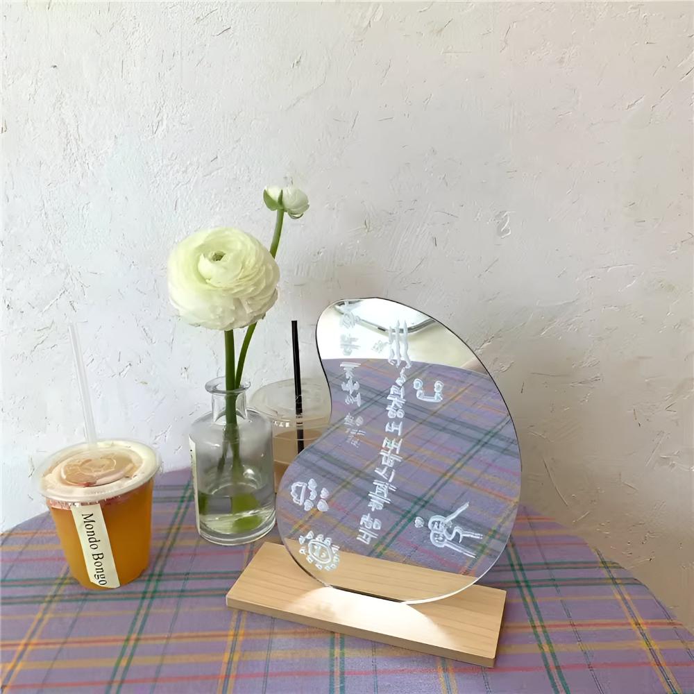Chic Curves Mirror - Adjustable Acrylic Design, Modern Accent 1